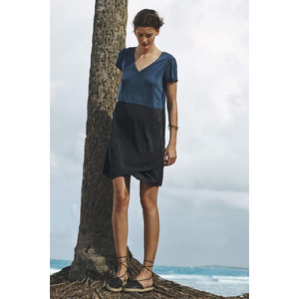 Anthropologie Blue and Black Mini Dress